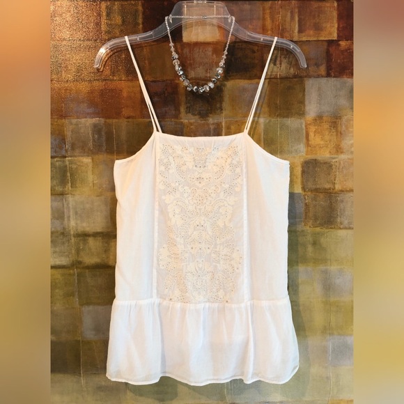 BANANA REPUBLIC White Sleeveless Peplum Top NWT - Picture 2 of 8